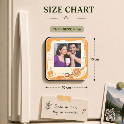 Personalized Raksha Bandhan Gift Customized Music Fridge Magnet with USB-C Rechargeable Sibling Blessing Gift for Bhaiya Behen Rakhi Surprise for Sister